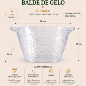 Balde de Gelo Acrilico