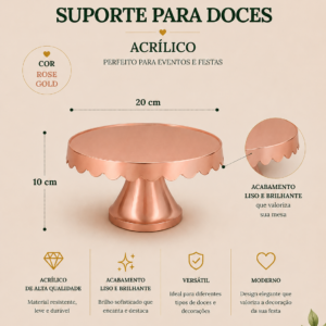Suporte para Doces Acrilico Rose Gold