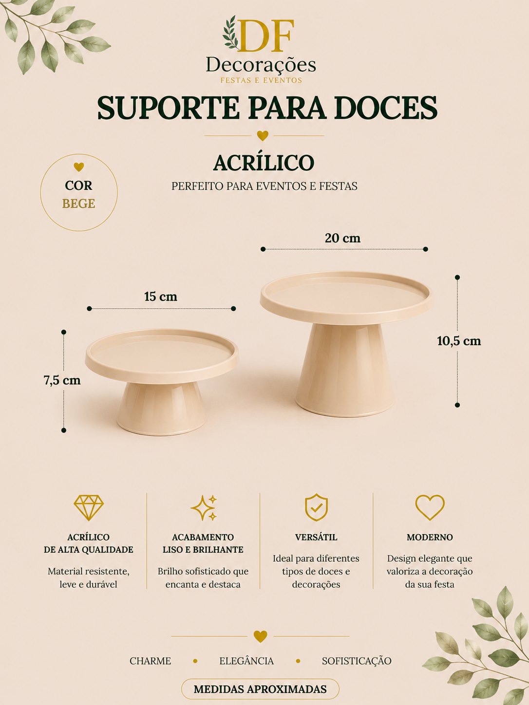 Kit 2 Bandeja de Acrilico Rose