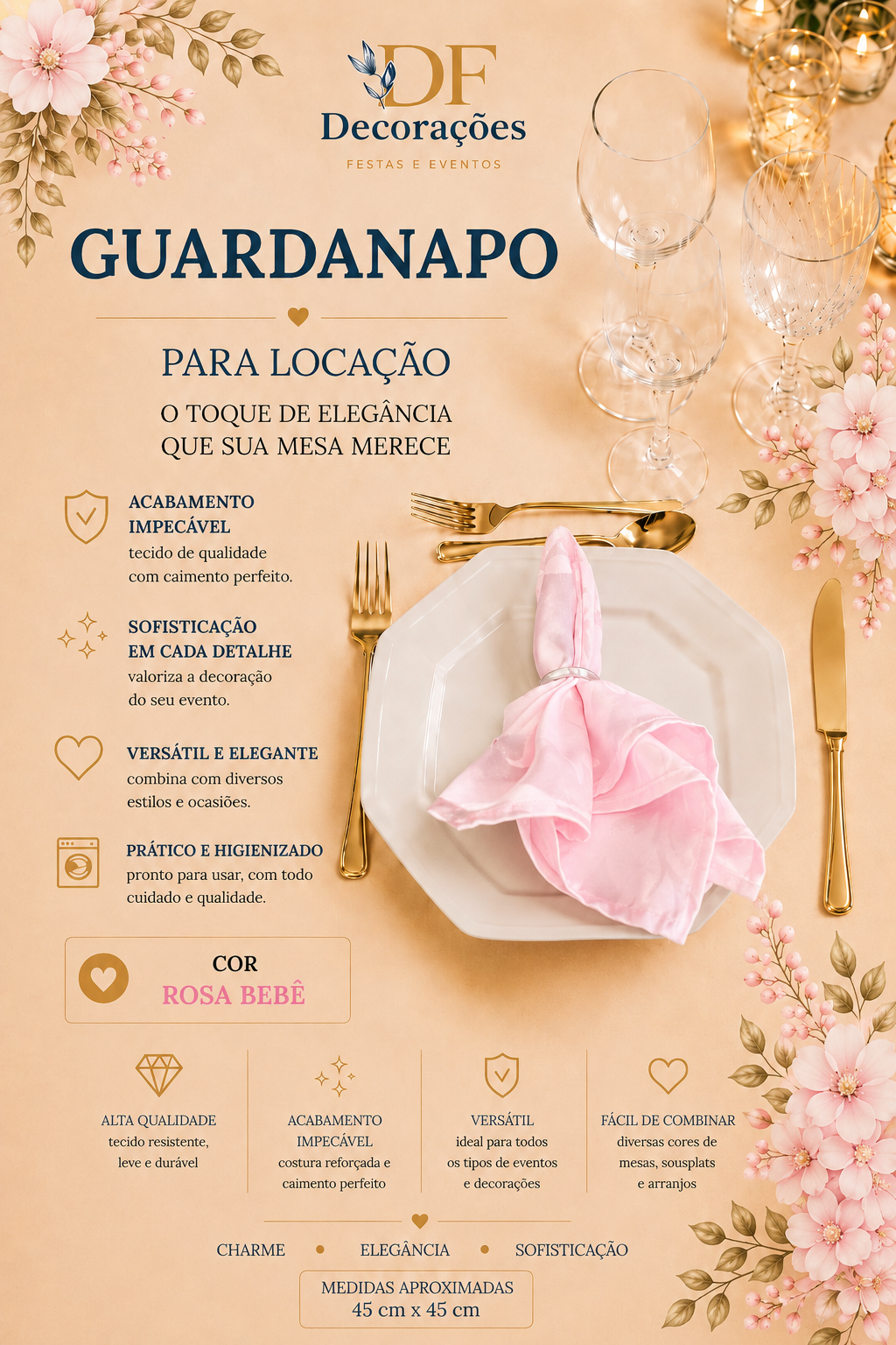 Guardanapo Rosa Bebe