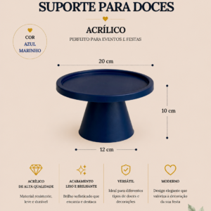 Suporte para Doces Acrilico Azul Marinho