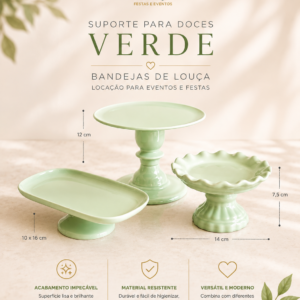 Kit de Bandejas Verde Louça