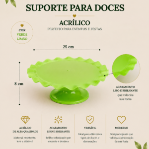 Suporte para Doces Acrilico Verde Limao