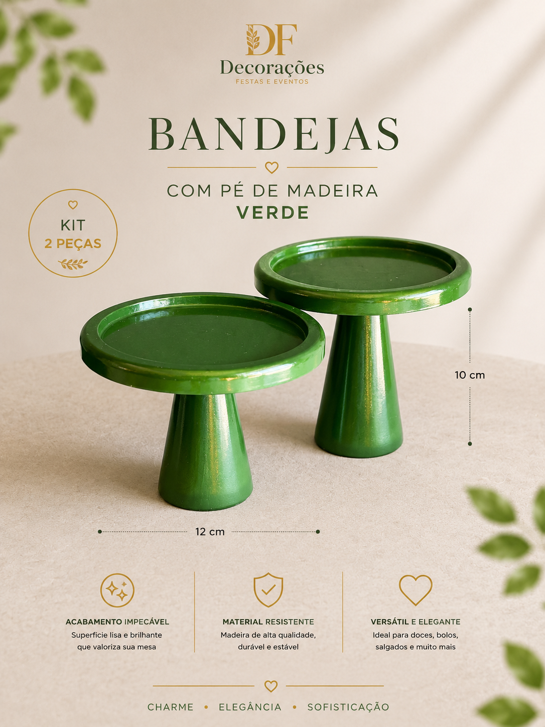 Kit 2 Bandejas Verde