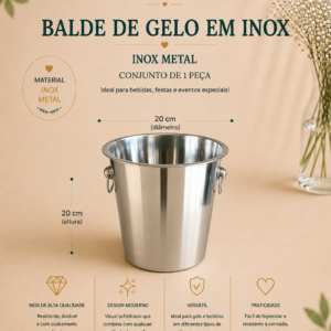 Balde de Gelo Inox