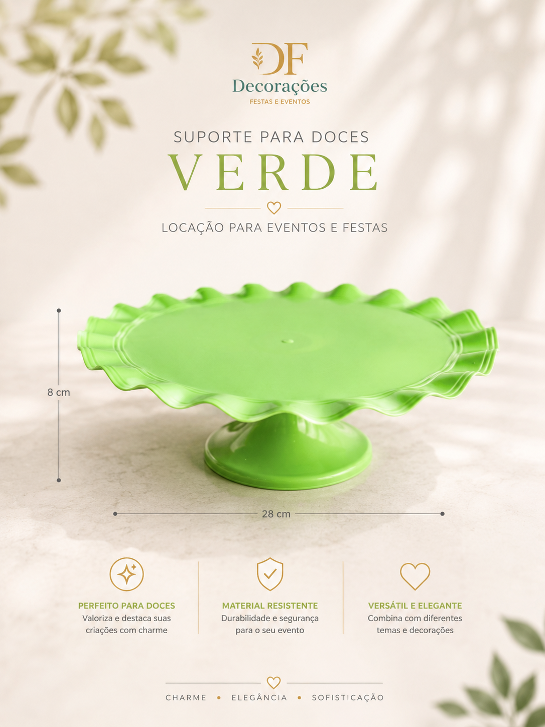 Suporte para Doces Verde Acrilico