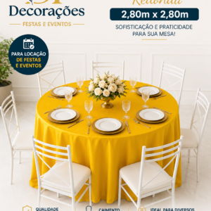 Toalha Redonda Amarelo