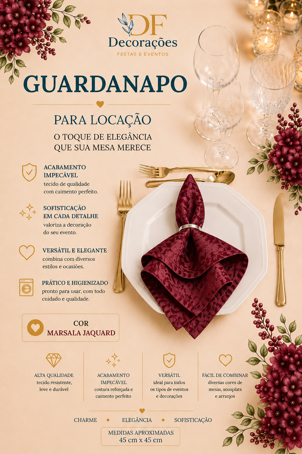 Guardanapo Marsalla Jaquard