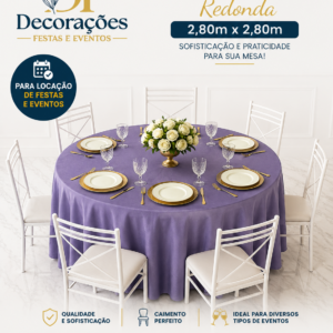 Toalha Redonda Lilas Lisa