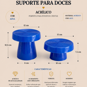 Kit de Bandejas Acrilico Azul 2 Pcs