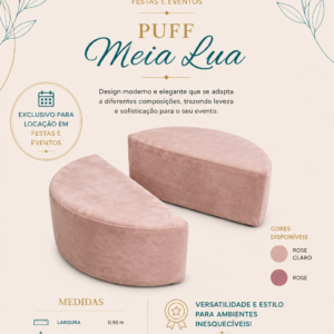 Puff Meia Lua Rose