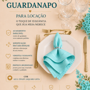 Guardanapo Azul Tifany Jaquard Lista