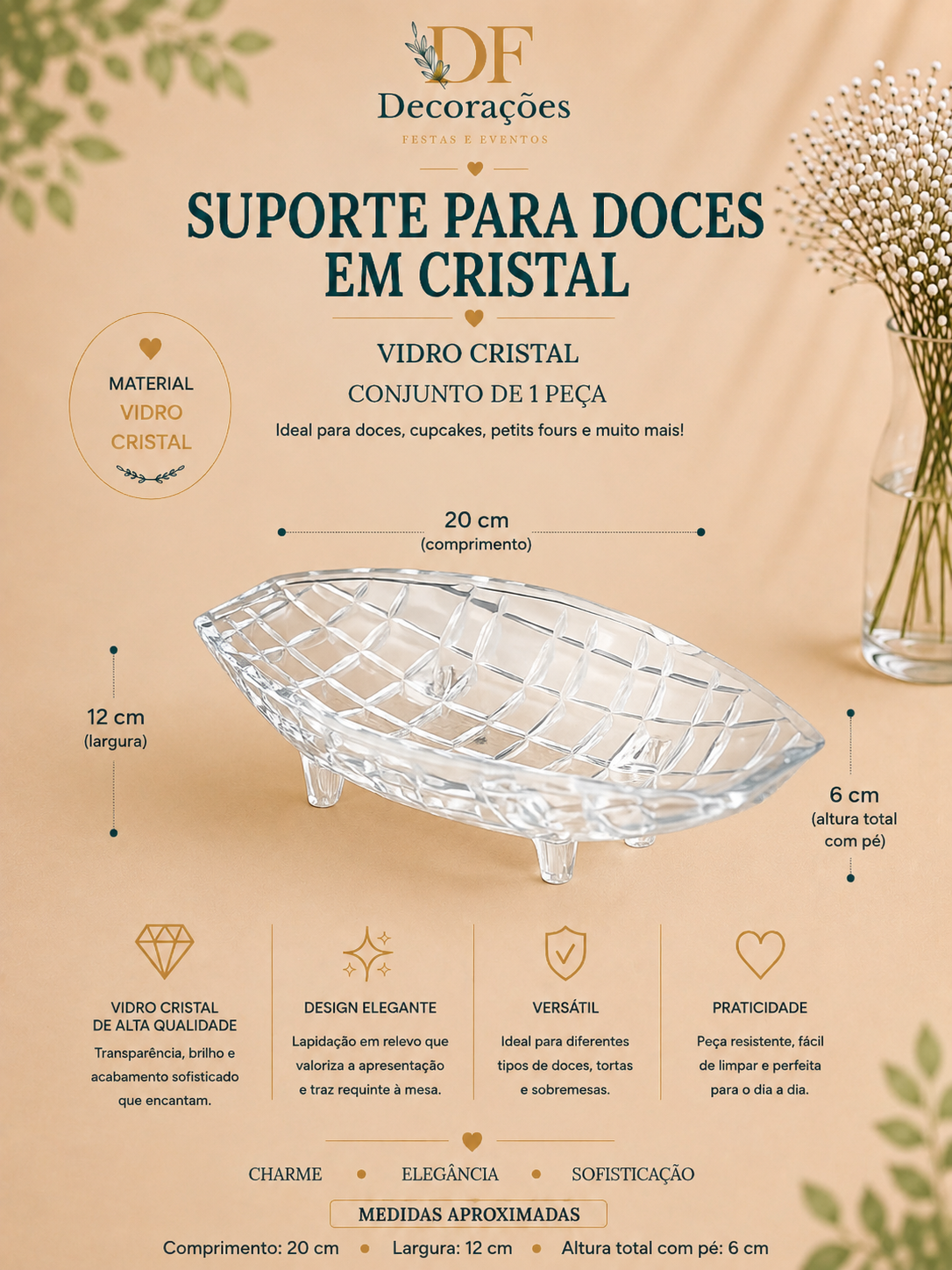 Suporte para Doce em Cristal