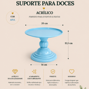 Suporte para Doces Acrilico Azul