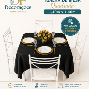 Toalha Quadrada Preto