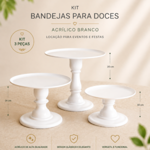 Kit Bandeja de Acrilico Branco