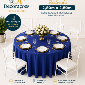 Toalha Redonda Azul Bic