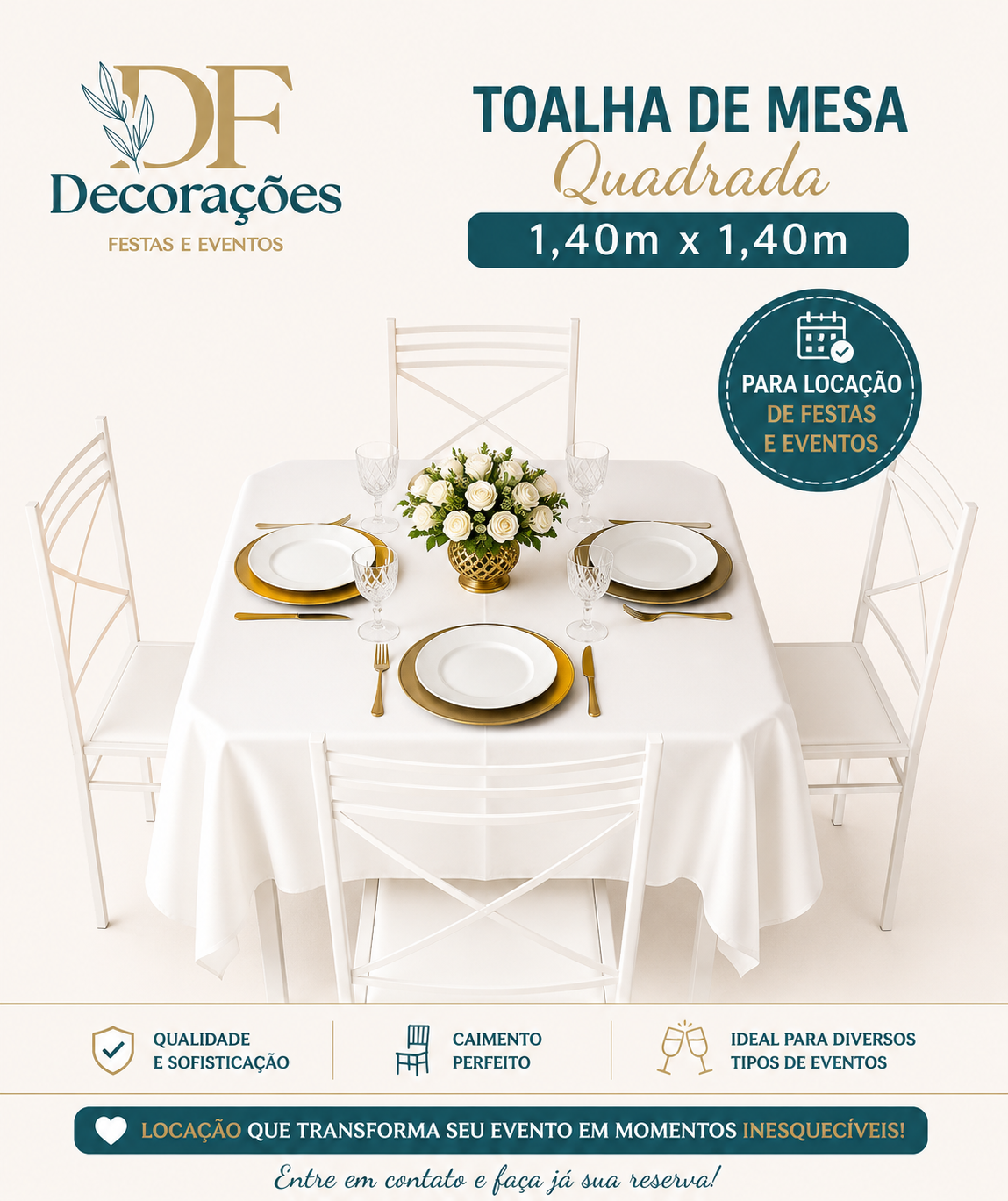 Toalha Quadrada Branco