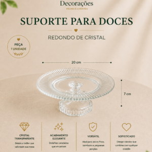 Suporte para Doces Redondo Cristal