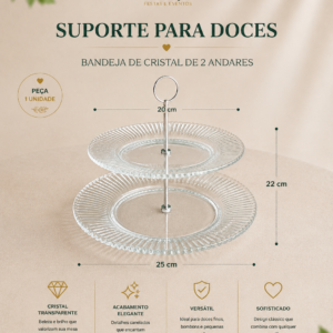 Bandeja de Cristal 2 Andares