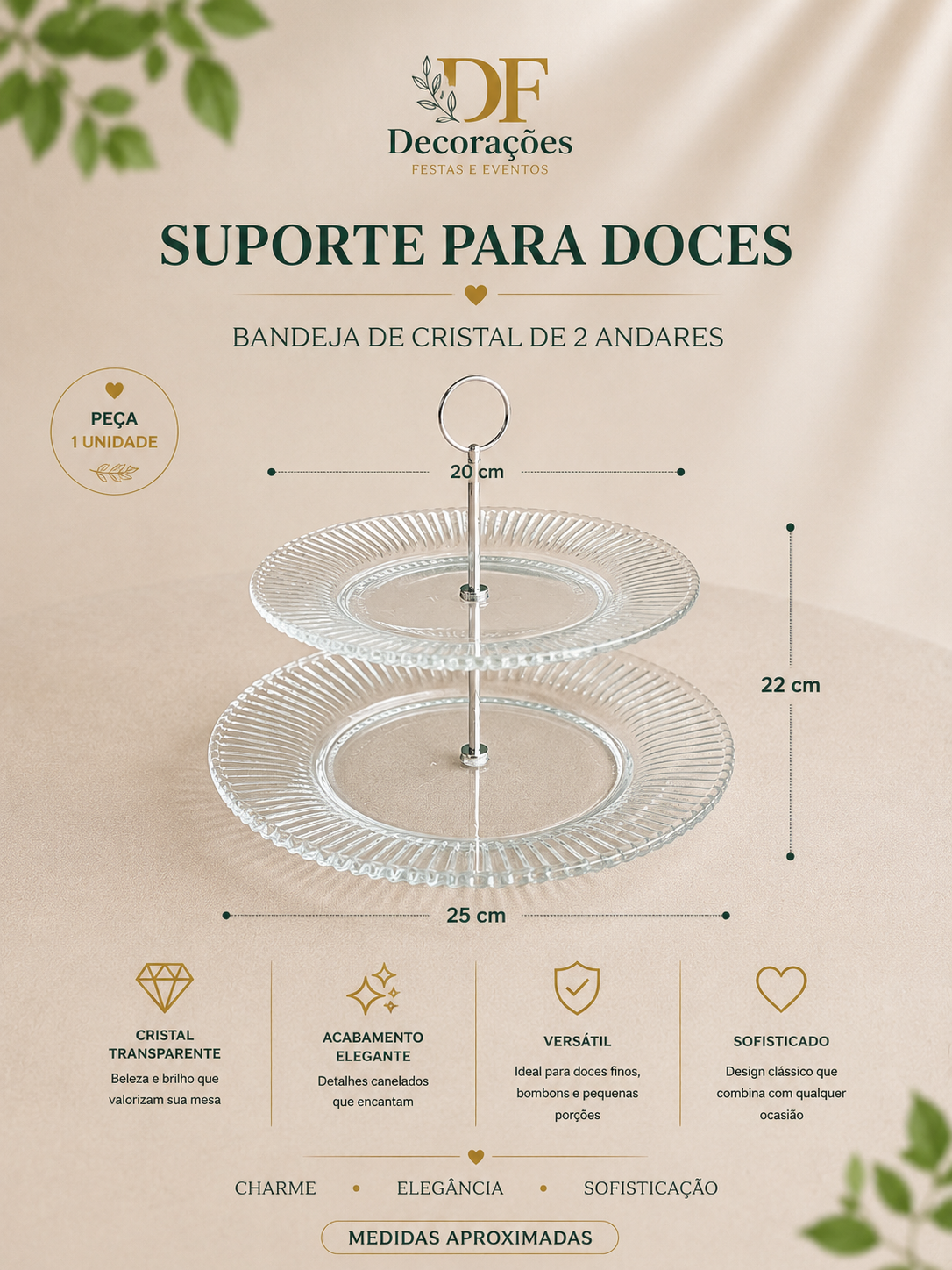 Bandeja de Cristal 2 Andares