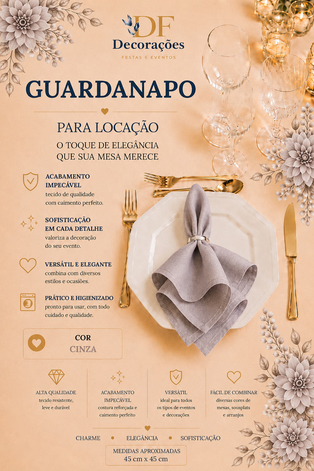 Guardanapo Cinza