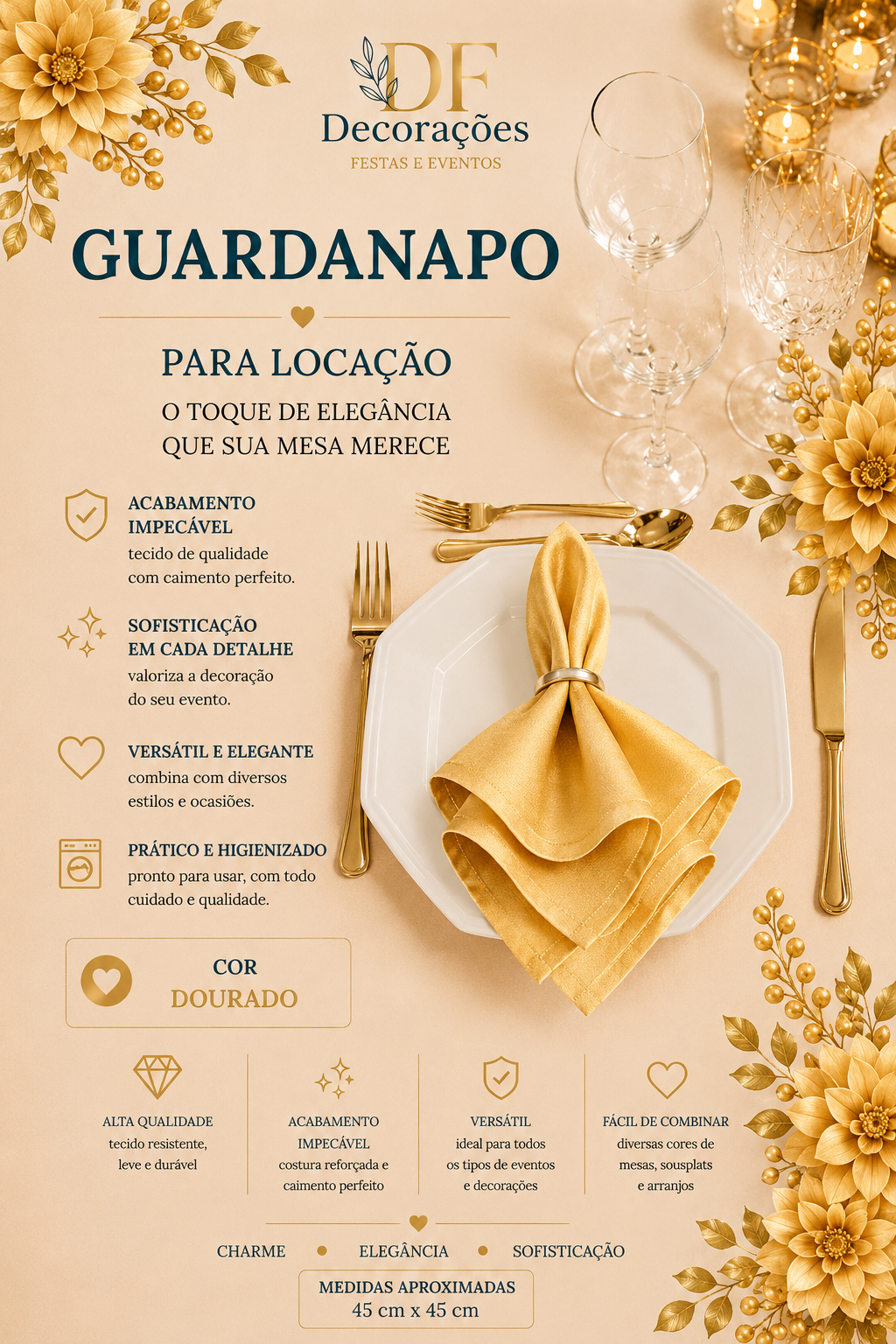 Guardanapo Dourado
