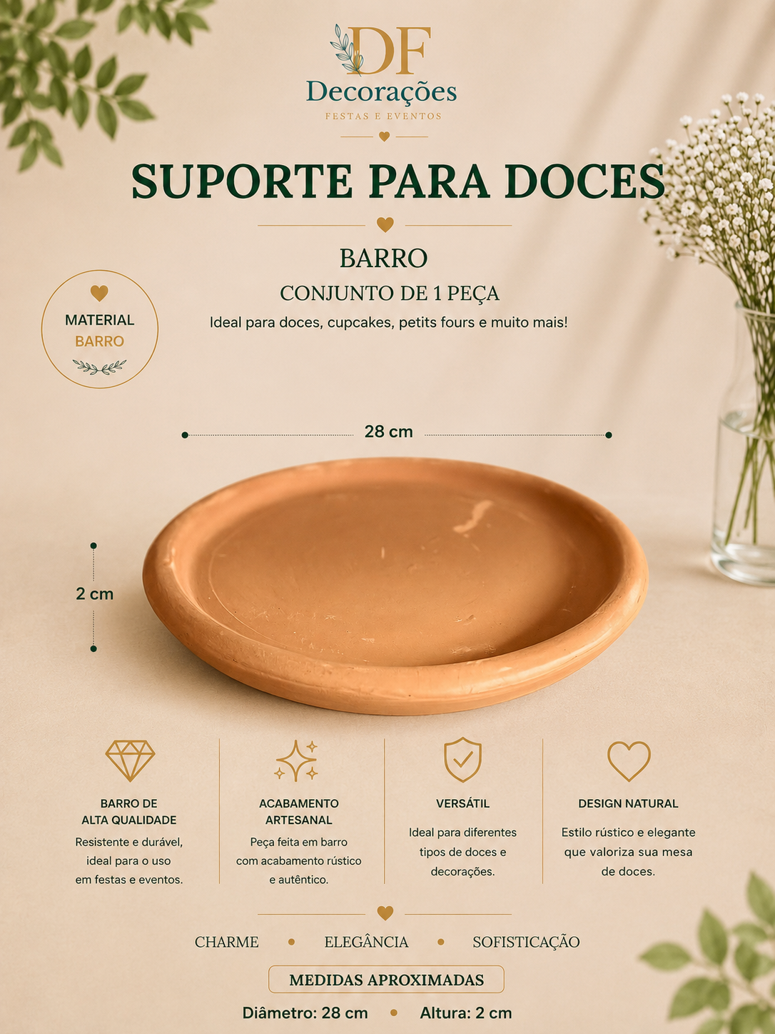Suporte para Doce Barro