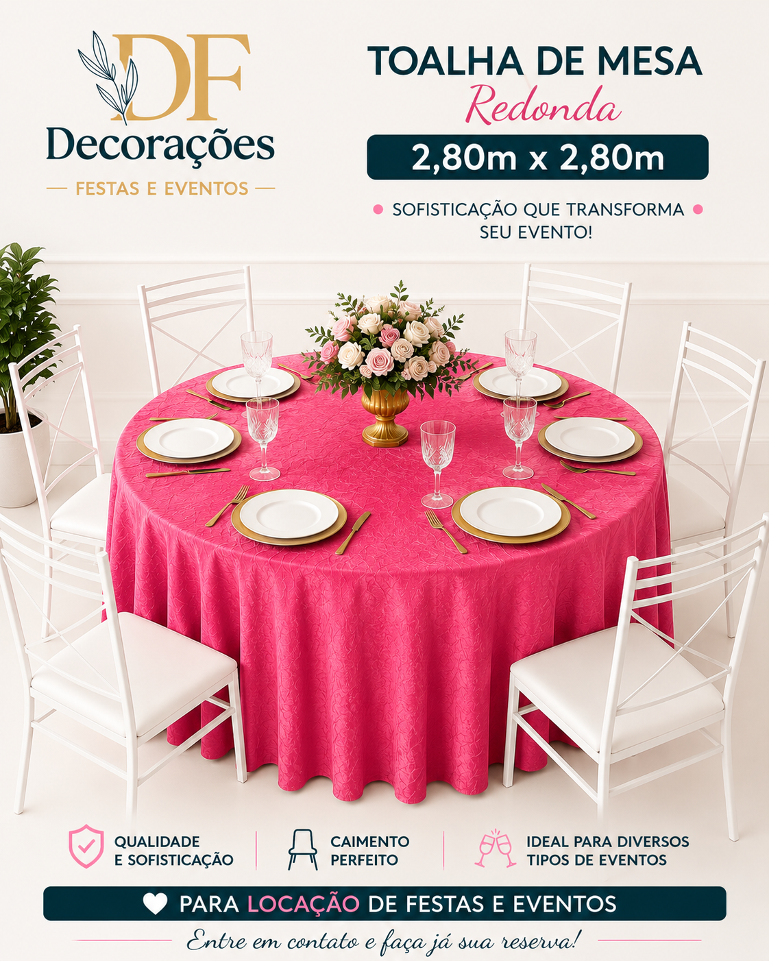 Toalha Redonda Pink