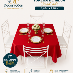 Toalha Quadrada Vermelho