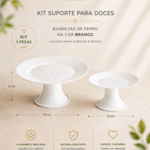 Kit 2 Bandejas de Acrilico Branco