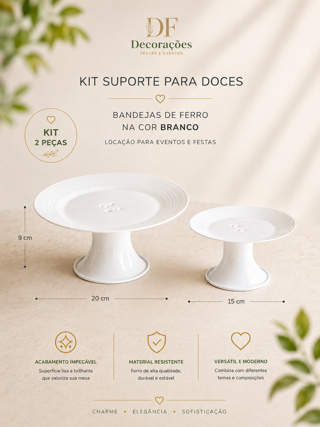 Kit 2 Bandejas de Acrilico Branco
