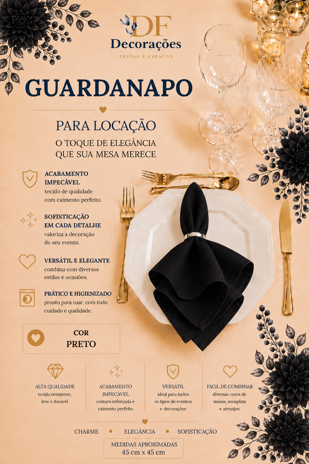 Guardanapo Preto
