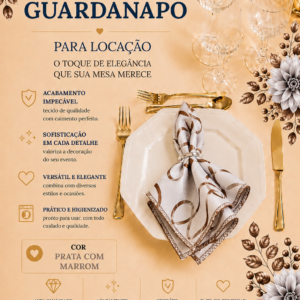 Guardanapo Marrom c/ Prata
