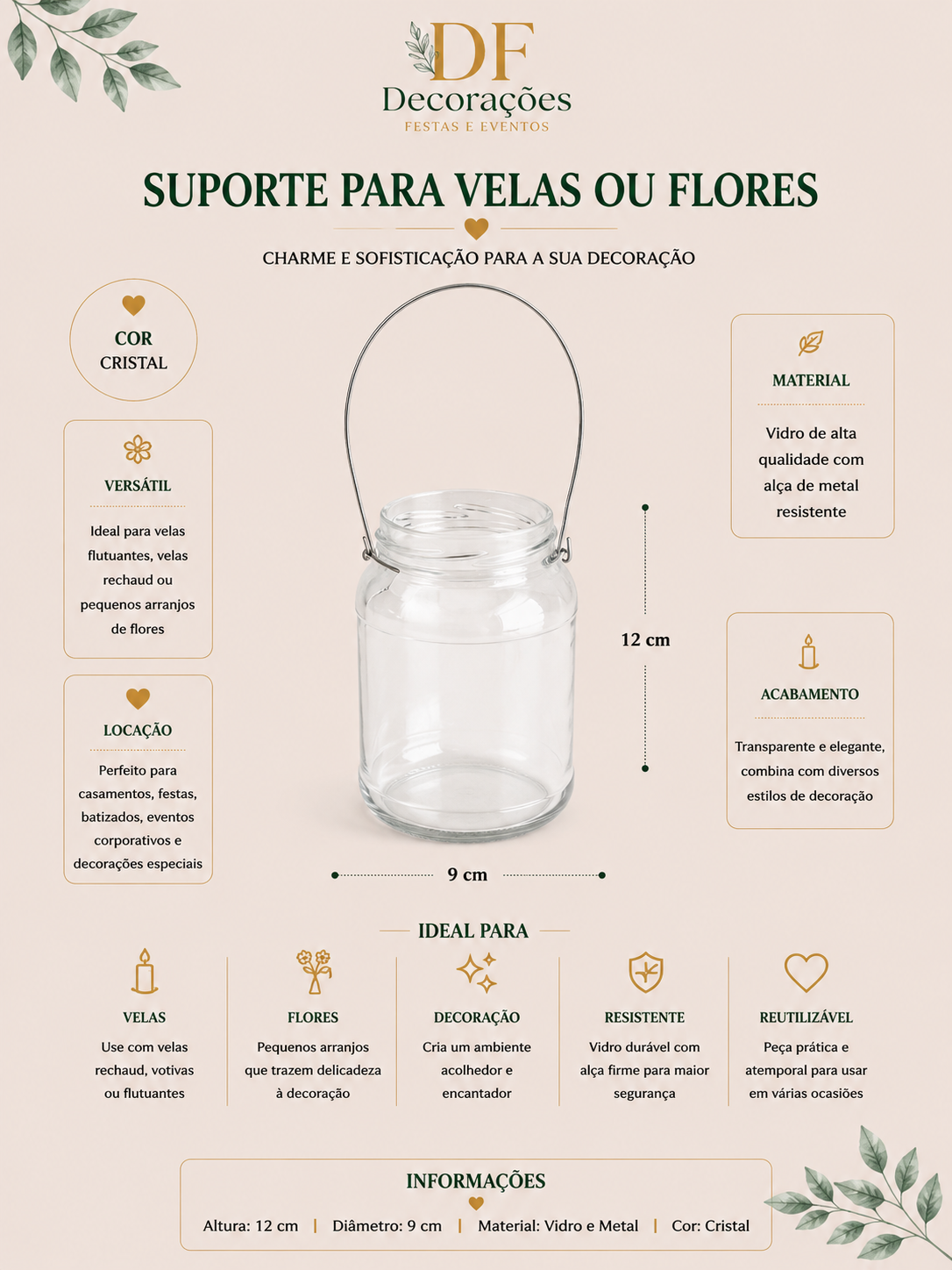 Suporte para Velas ou Flores