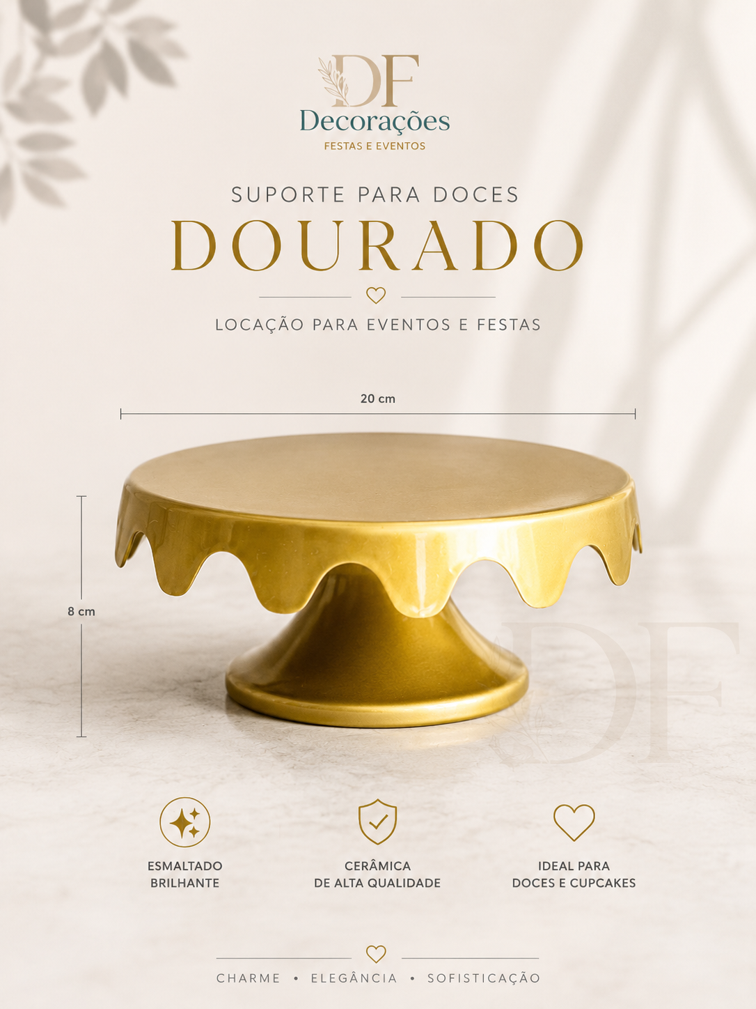 Suporte para Doce Dourado