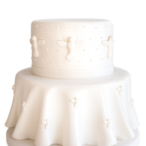 Bolo Fake Batizado Branco