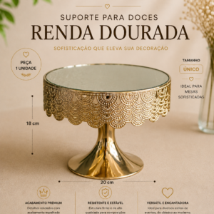 Suporte para Doces Renda Dourada