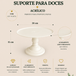 Suporte para Doces Acrilico Off White