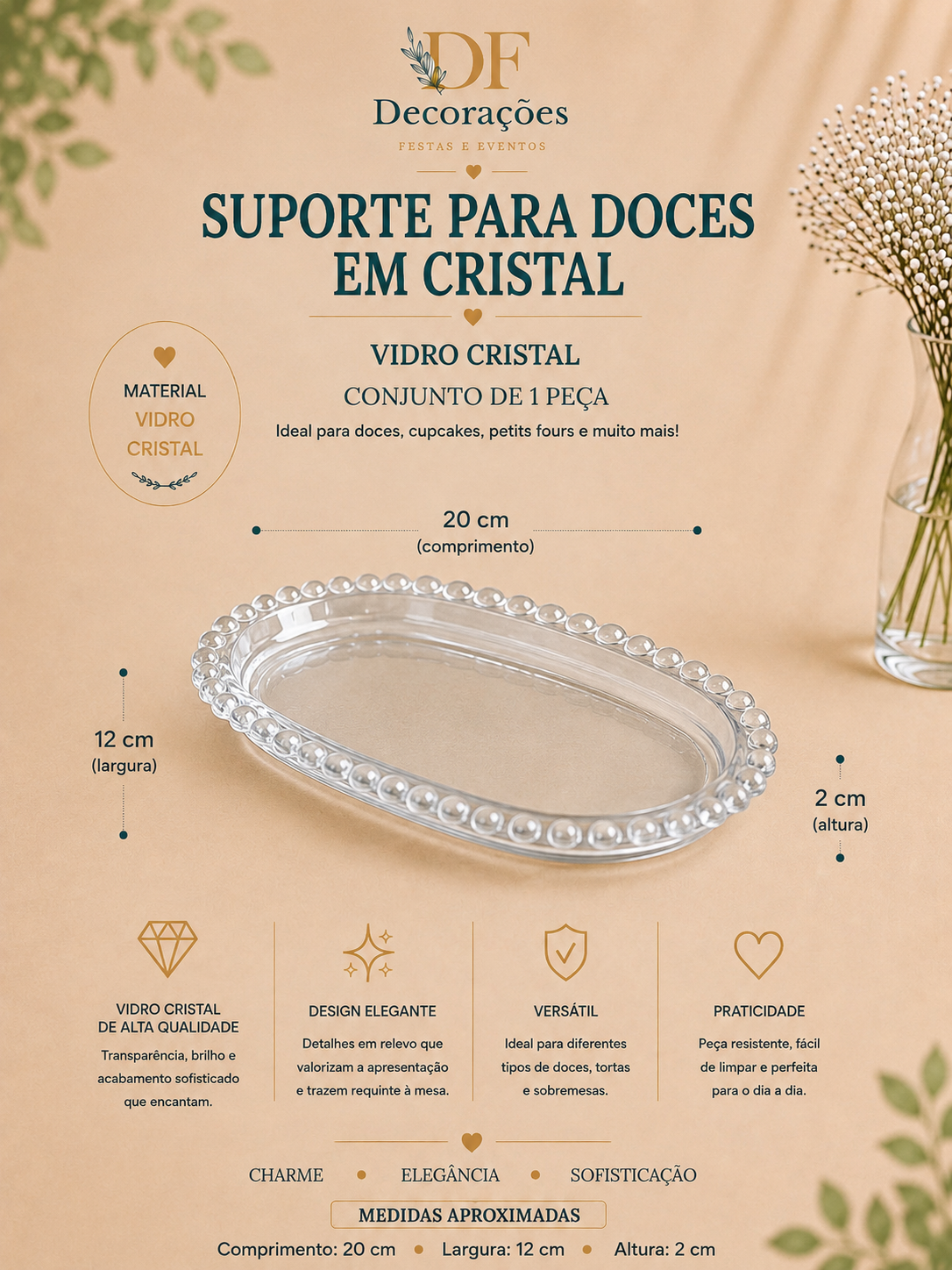 Suporte para Doce em Cristal