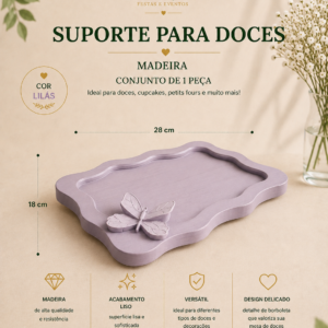 Suporte para Doce Lilas Borboleta
