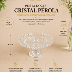 Porta Doce Cristal Perola