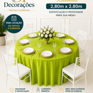 Toalha Redonda Verde Neon Lisa