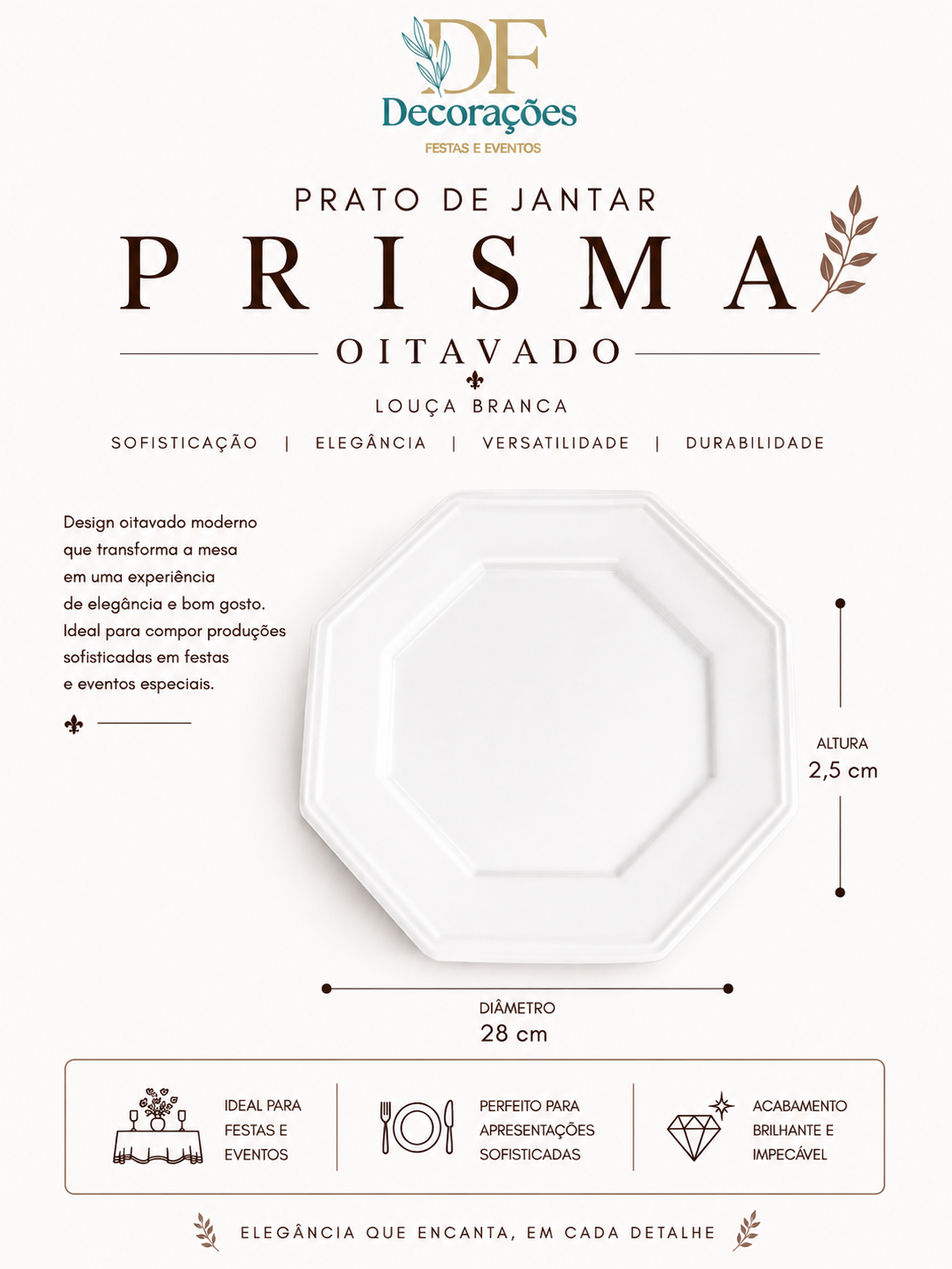 Prato de Jantar Prisma