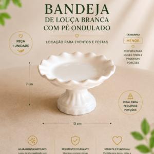 Bandeja De Louça Branco Pe Ondulado