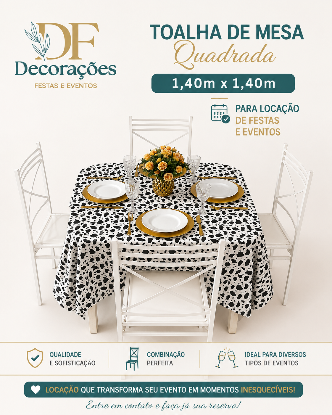 Toalha Quadrada Vaquinha