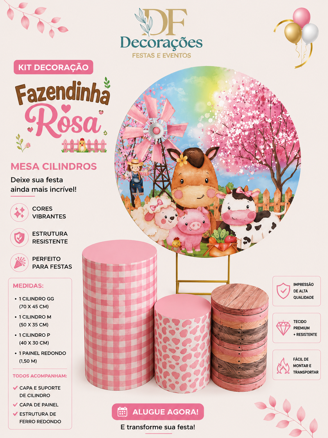 Painel Fazendinha Rosa