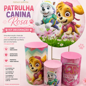 Painel Patrulha Canina Rosa