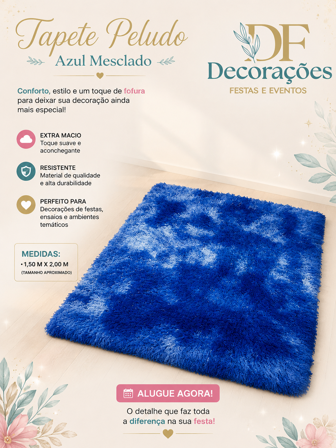 Tapete Felpudo Azul