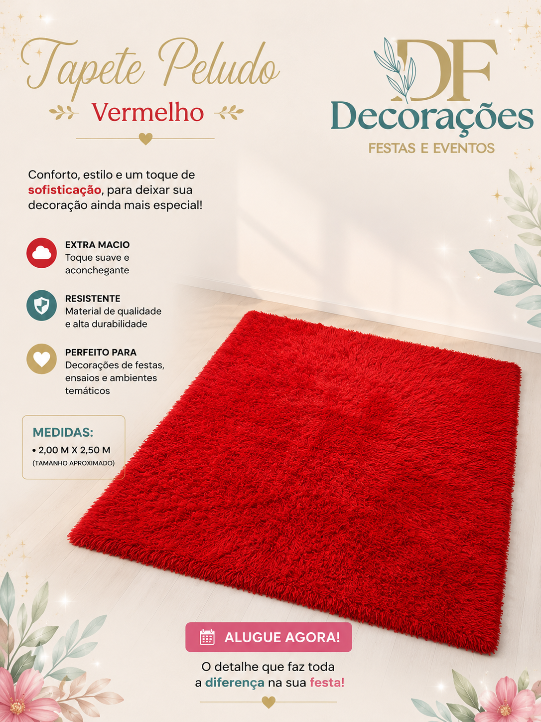 Tapete Felpudo Vermelho